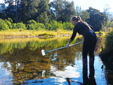 Citizen Scientist testing water quality as part of Bellingen Riverwatch